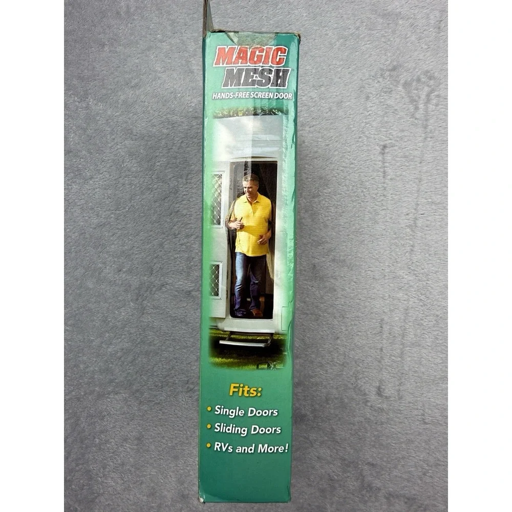 Magic Mesh Magnetic Hands-Free Mesh Screen Door, Black Matte, RV/Sliding/Single